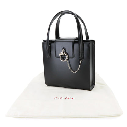 Cartier Panthere Hand Bag Leather Black Bag — view 2