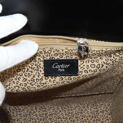 Cartier Panthere Hand Bag Leather Black Bag — view 8