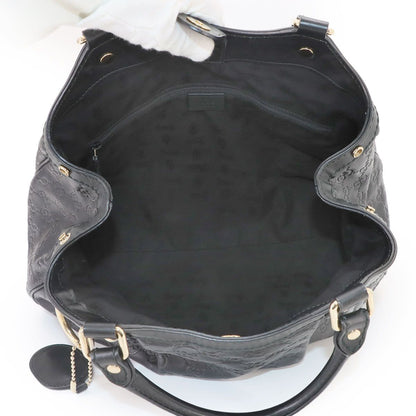 Gucci Guccissima Sukey Hand Bag Leather Black Gold Bag — view 6