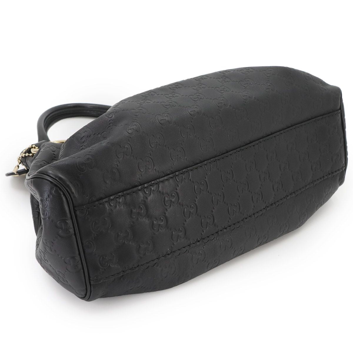 Gucci Guccissima Sukey Hand Bag Leather Black Gold Bag — view 4