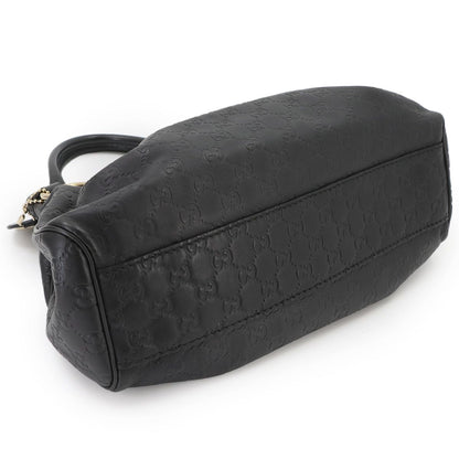 Gucci Guccissima Sukey Hand Bag Leather Black Gold Bag — view 4