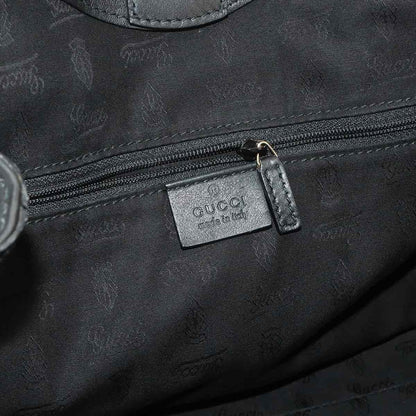 Gucci Guccissima Sukey Hand Bag Leather Black Gold Bag — view 7
