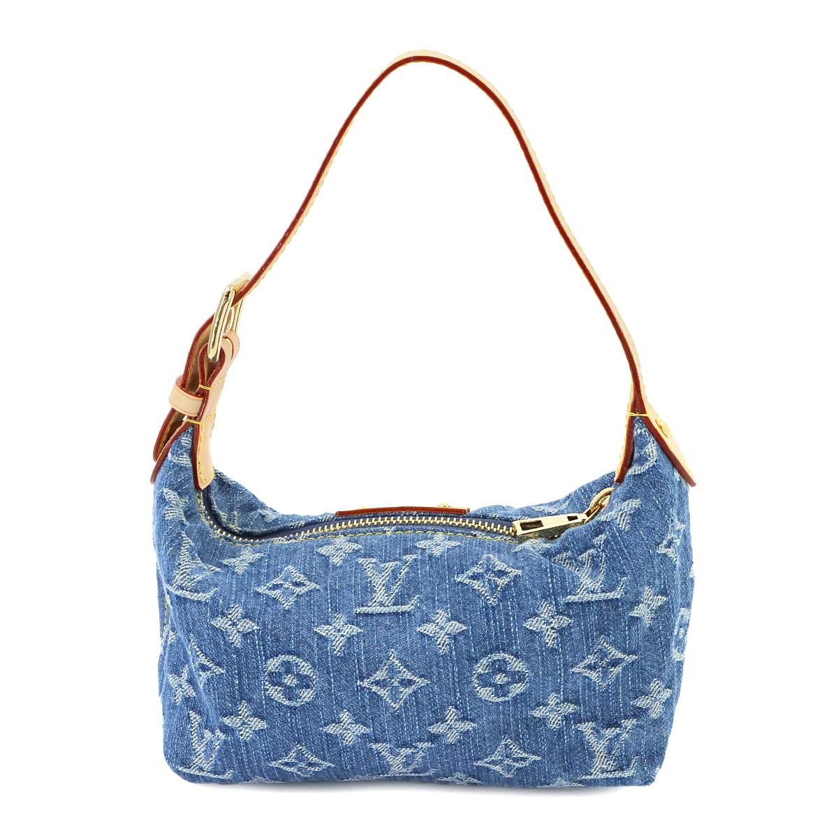 Louis Vuitton Monogram Denim Pochette Hills Hand Bag Blue — view 2
