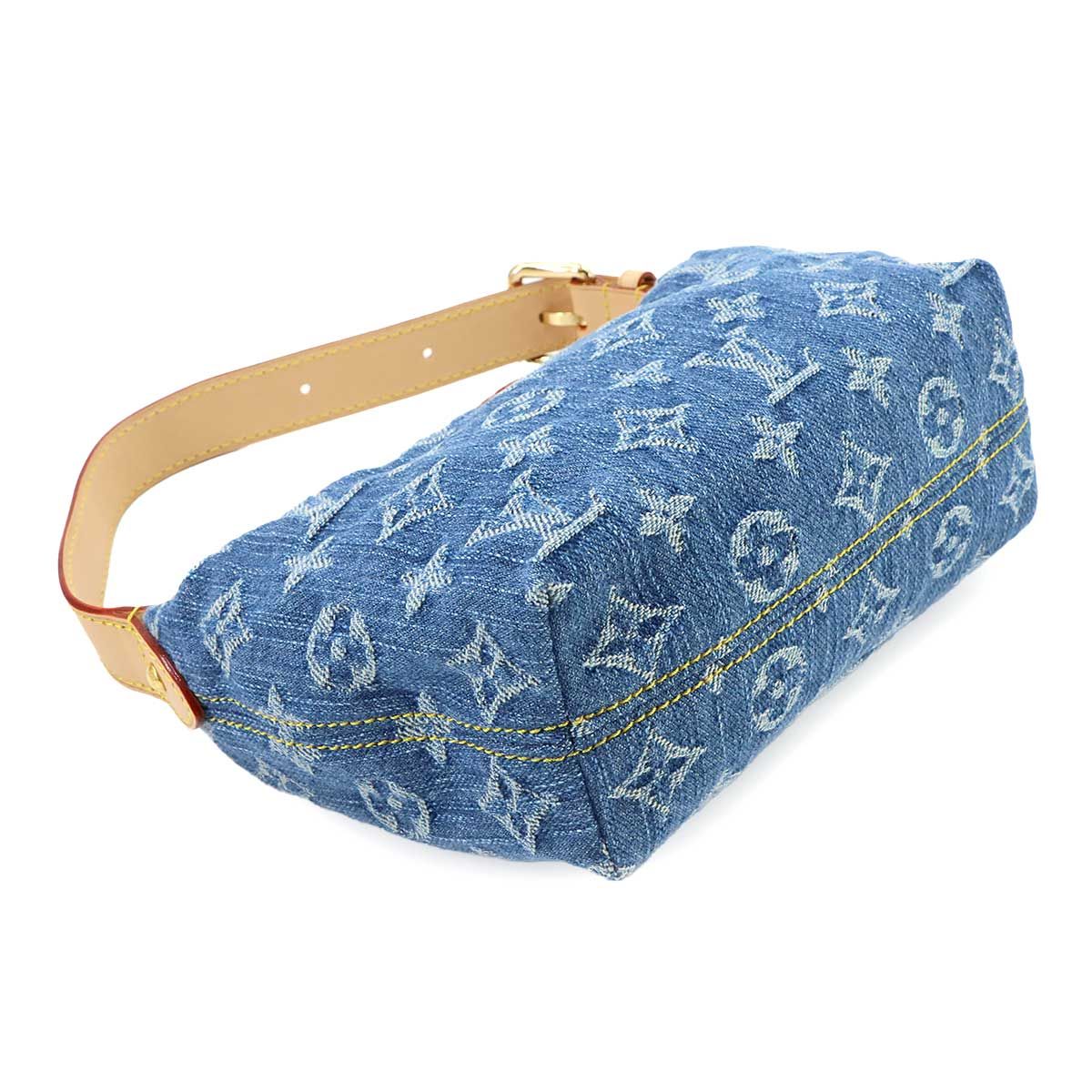 Louis Vuitton Monogram Denim Pochette Hills Hand Bag Blue — view 4