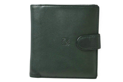 Loewe Bifold Wallet Vintage Anagram Logo Lambskin Deep Green