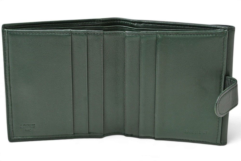 Loewe Bifold Wallet Vintage Anagram Logo Lambskin Deep Green — view 7
