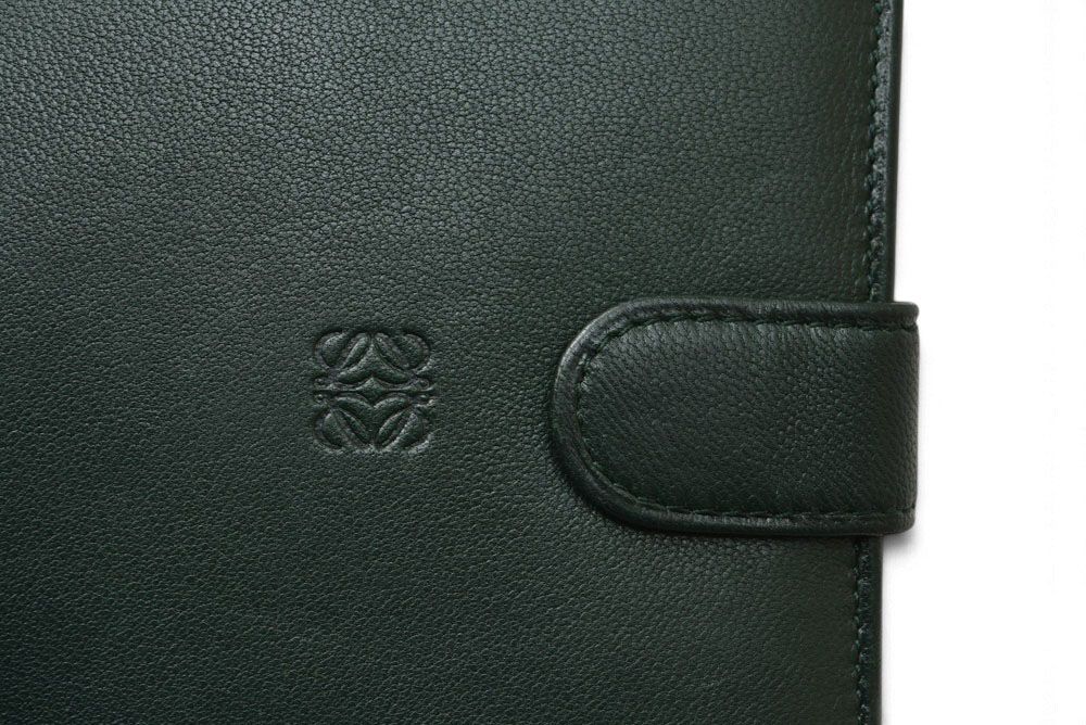 Loewe Bifold Wallet Vintage Anagram Logo Lambskin Deep Green — view 2