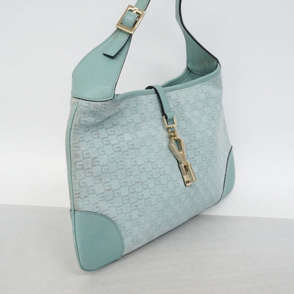 Gucci Shoulder Bag Suede Light Green Champagne Gold — view 2