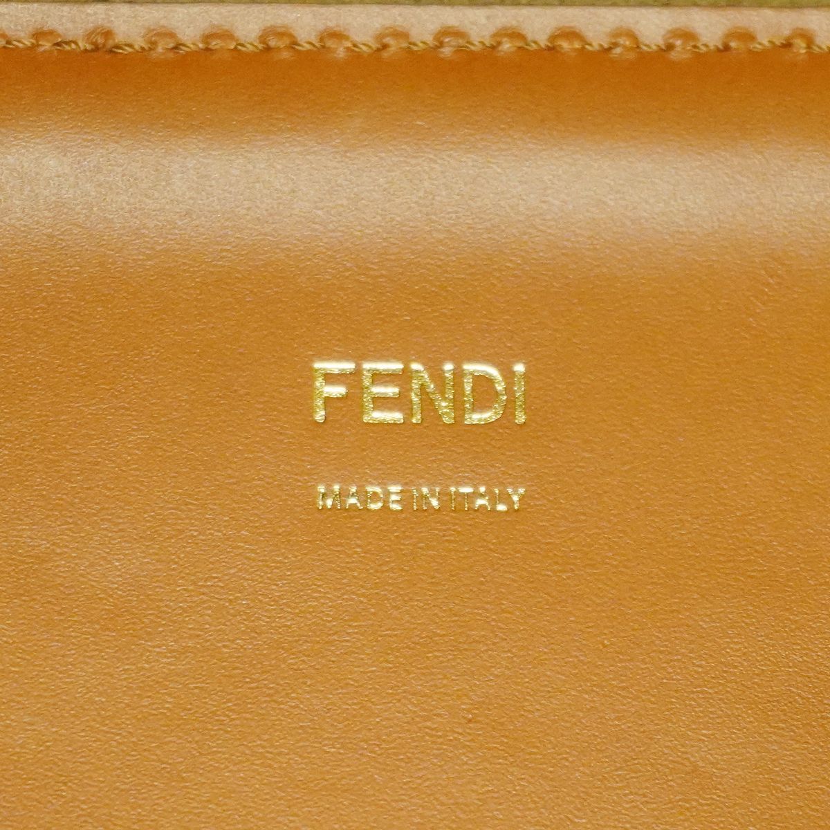 Fendi Tote Bag Sunshine Leather Brown Gold 2-Way — view 5