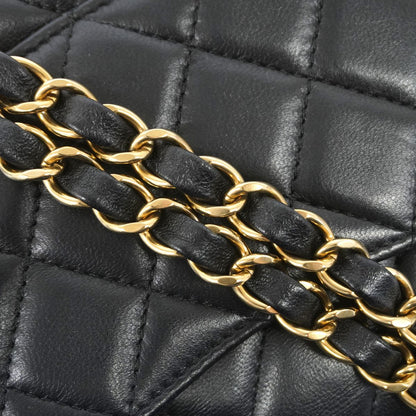 Chanel Shoulder Bag Mini Quilted Lambskin Black Gold — view 7