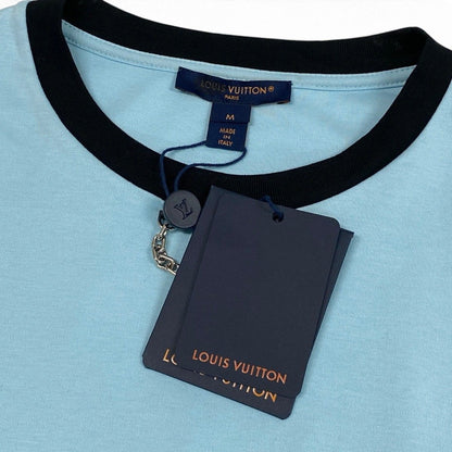 Louis Vuitton Tag Monogram Scarf T-Shirt Dress Light Blue Cotton Silk M — view 4