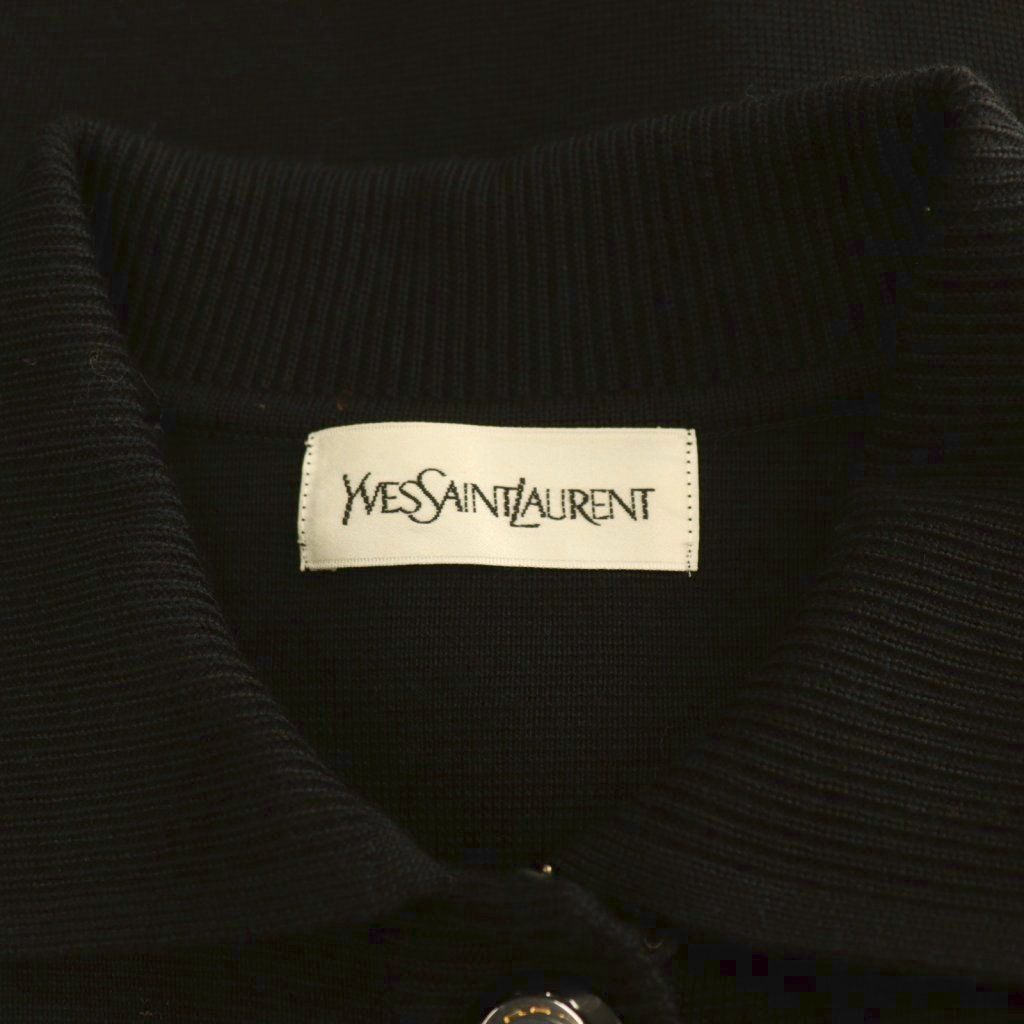 Saint Laurent Knit Coat Long Cardigan Wool Black ES M — view 5