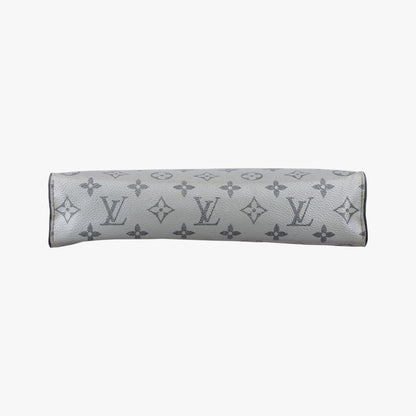 Louis Vuitton Pochette Voyage MM Black Silver Monogram Split Clutch — view 3