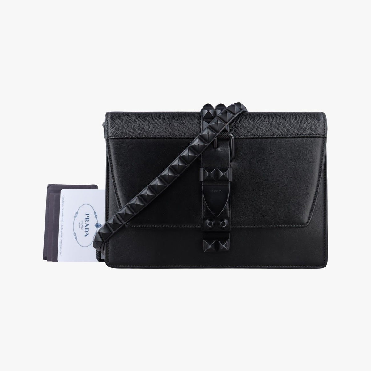 Prada Electra Studs Black Leather 7/7