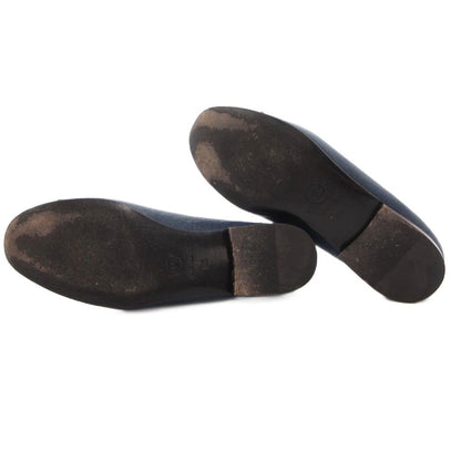 Chanel CC Logo Ballerina Pumps Flat Ballet Shoes Ribbon Motif Leather Navy — view 7