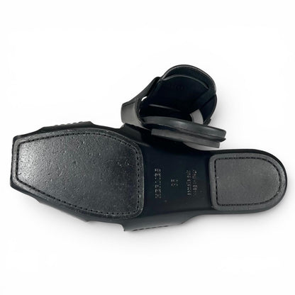 Hermes Loose Square Toe Gurkha Mules Leather Sandals Black — view 7