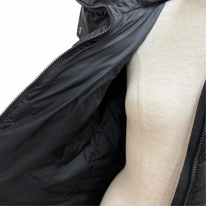 Moncler Flammette Logo Patch Hooded Zip UP Down Coat Black — view 5