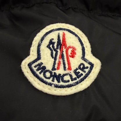 Moncler Flammette Logo Patch Hooded Zip UP Down Coat Black — view 7