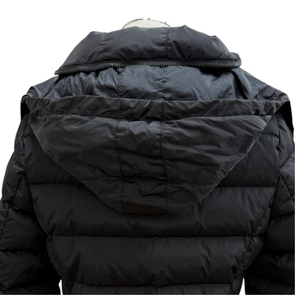 Moncler Flammette Logo Patch Hooded Zip UP Down Coat Black — view 6