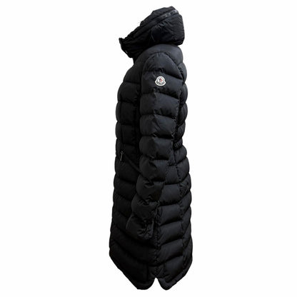 Moncler Flammette Logo Patch Hooded Zip UP Down Coat Black — view 3