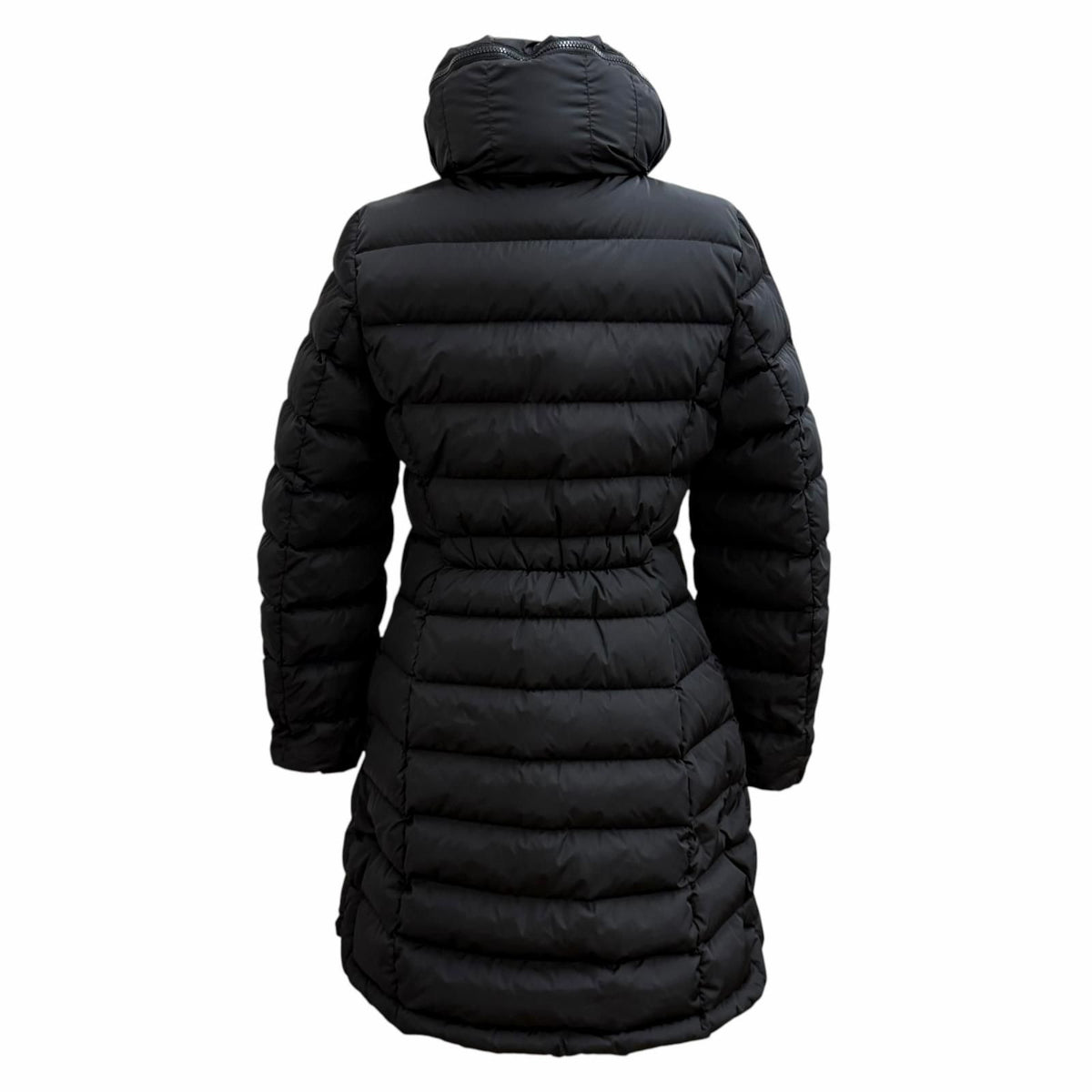 Moncler Flammette Logo Patch Hooded Zip UP Down Coat Black — view 4