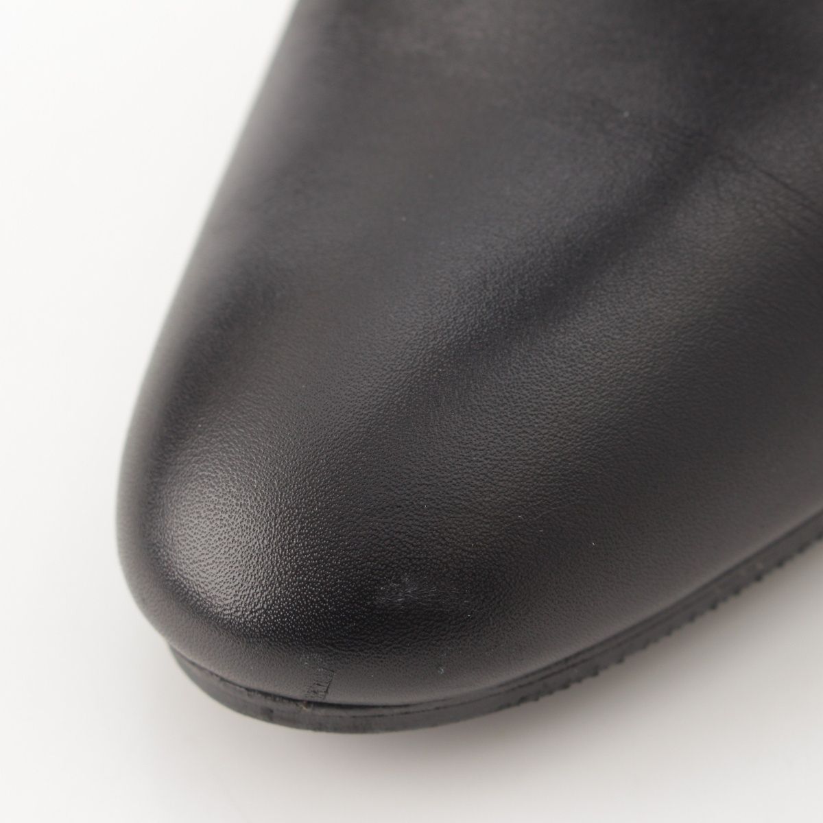 Hermes Story Leather Kelly Heels Long Boots Black — view 7