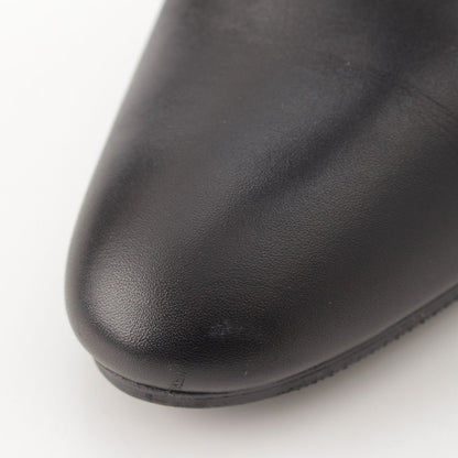 Hermes Story Leather Kelly Heels Long Boots Black — view 7