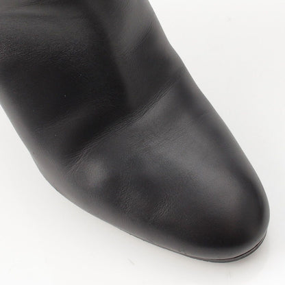 Hermes Story Leather Kelly Heels Long Boots Black — view 6