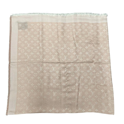 Louis Vuitton Scarf Shawl Monogram Denim Rose Pink Silk — view 5