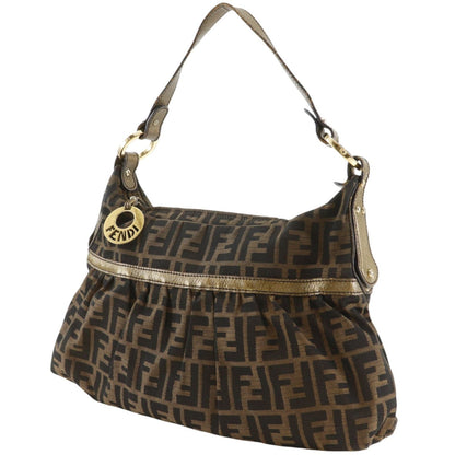 Fendi Chef Zucca Canvas Leather Brown Shoulder Bag — view 2
