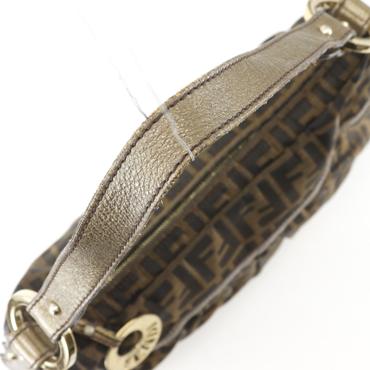 Fendi Chef Zucca Canvas Leather Brown Shoulder Bag — view 5