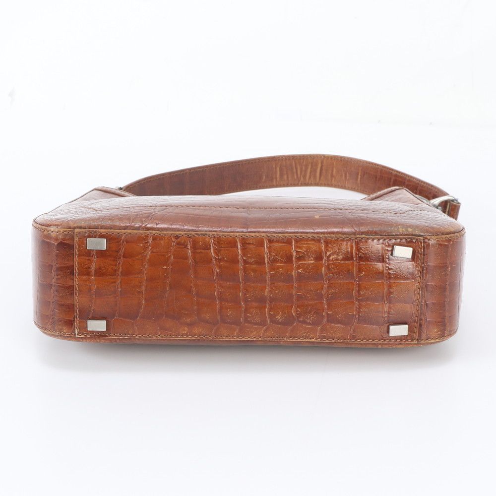 Celine Crocodile Embossed Leather Shoulder Bag — view 6