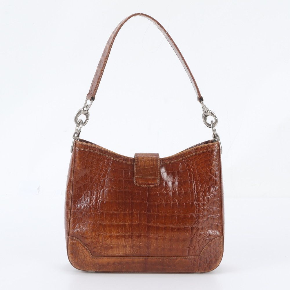 Celine Crocodile Embossed Leather Shoulder Bag — view 3