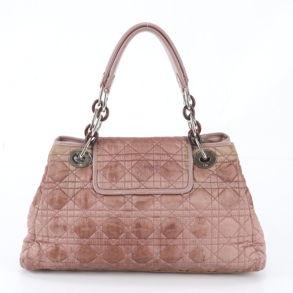 Dior Cannage Charming Rock Leather Handbag Tote Silver — view 3