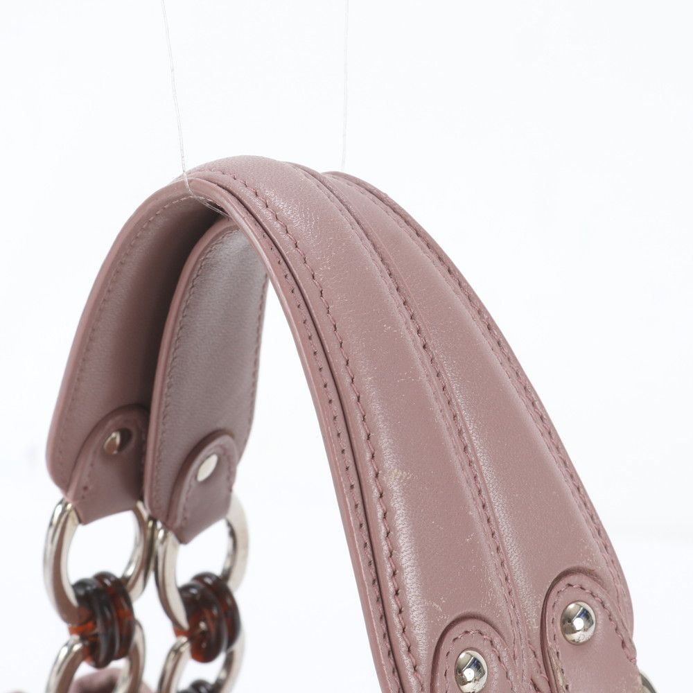 Dior Cannage Charming Rock Leather Handbag Tote Silver — view 2