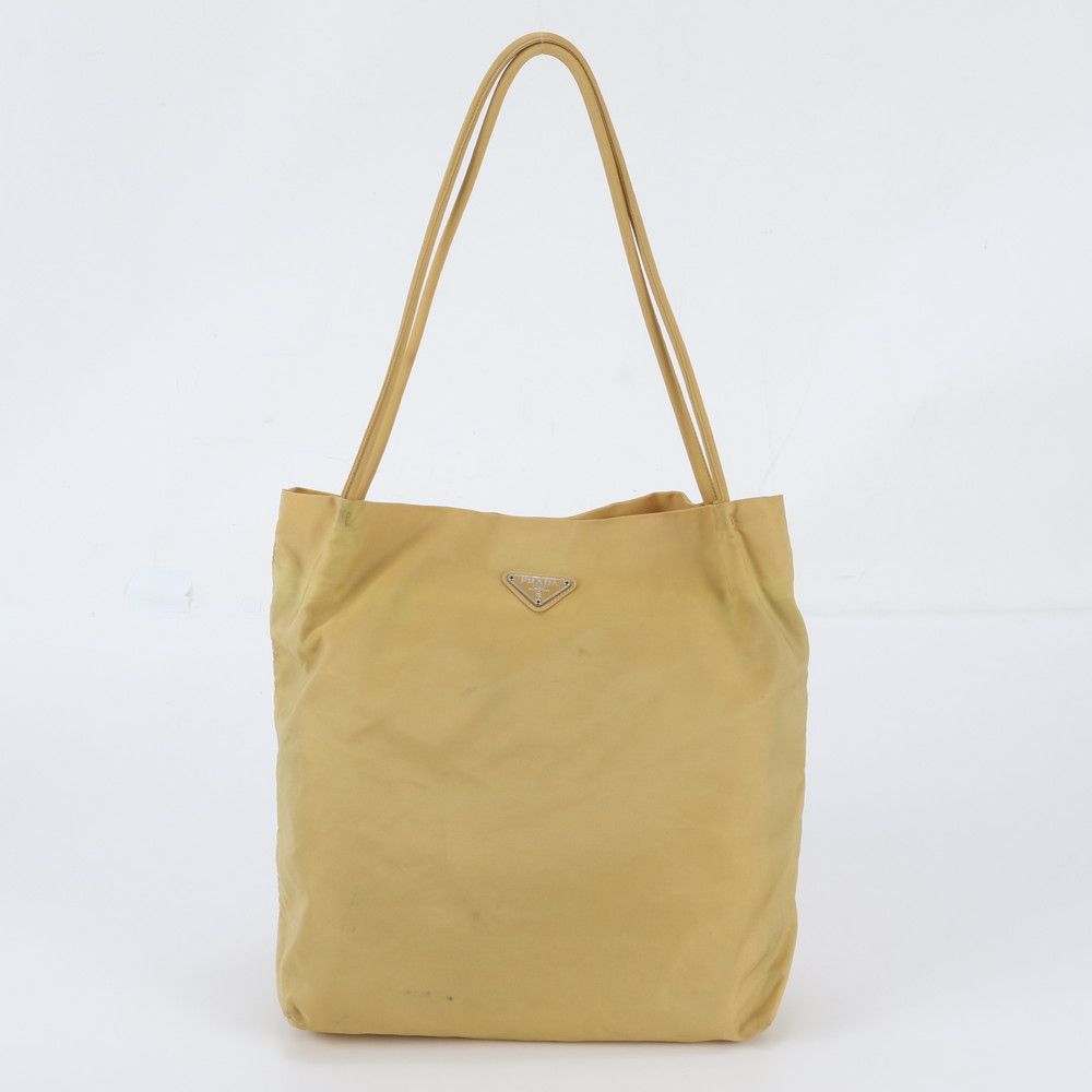 Prada White Tag Tessuto Nylon Triangle Logo Tote Bag Shoulder