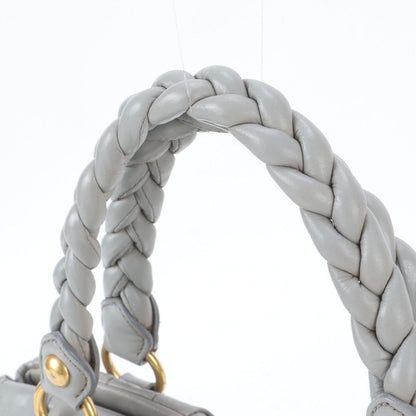 Miu Miu Matelasse Gathered Leather Tote Bag Shoulder Hand Gray — view 2