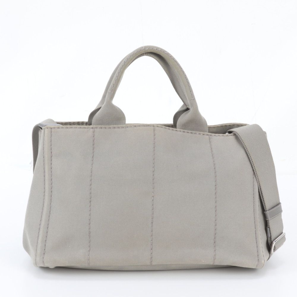 Prada White Tag Triangle Logo Canapa 2-Way Tote Bag Crossbody Shoulder — view 4