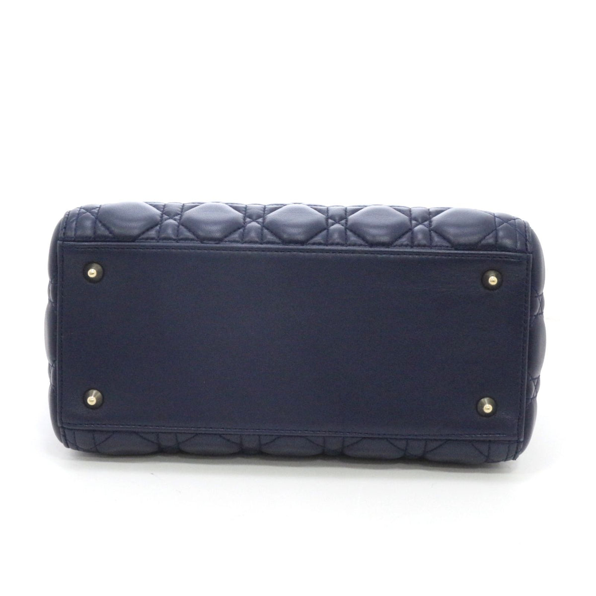 Dior Cannage Lady Dior Medium Handbag Lambskin Navy — view 4
