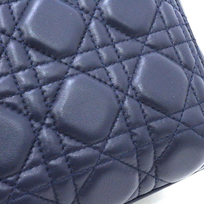 Dior Cannage Lady Dior Medium Handbag Lambskin Navy — view 8