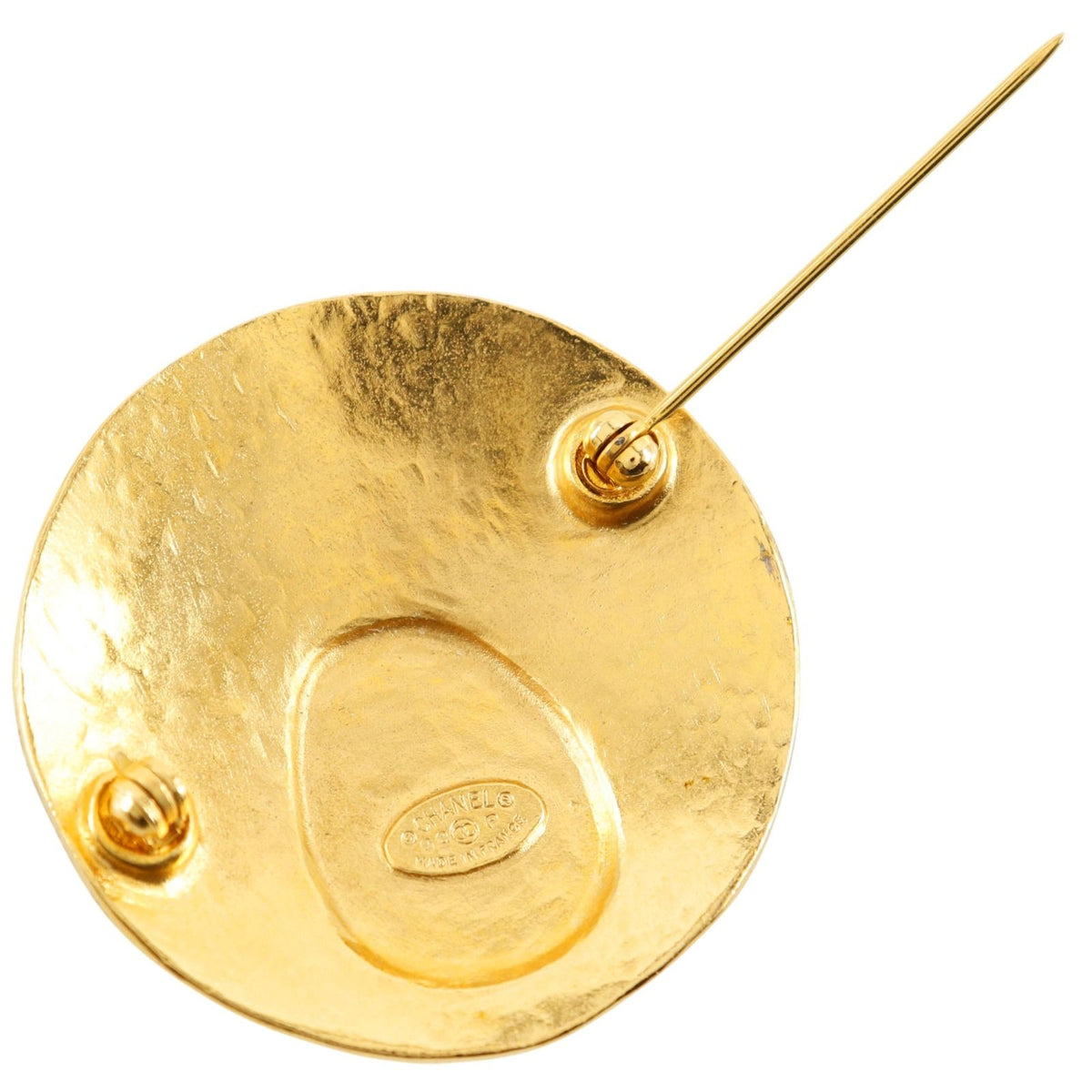 Chanel CC Logo Gold Plated Silver 98P Brooch — view 3