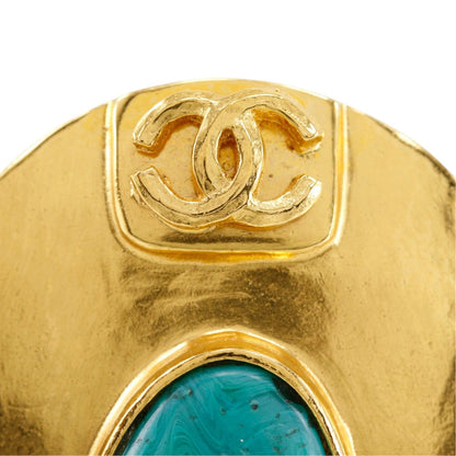 Chanel CC Logo Gold Plated Silver 98P Brooch — view 7