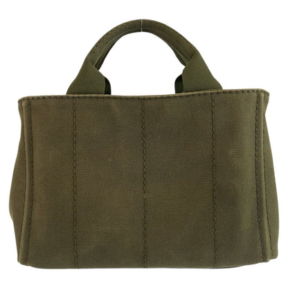 Prada Canapa Khaki Gold Canvas Tote Bag — view 2