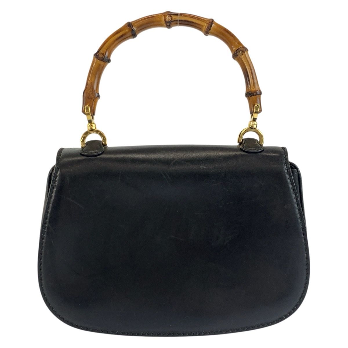 Gucci Bamboo Black Gold Leather 000 46 Handbag — view 2