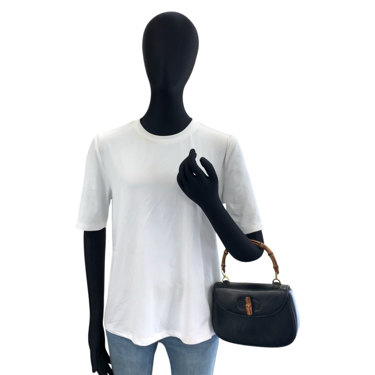 Gucci Bamboo Black Gold Leather 000 46 Handbag — view 7