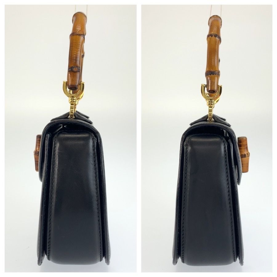 Gucci Bamboo Black Gold Leather 000 46 Handbag — view 8