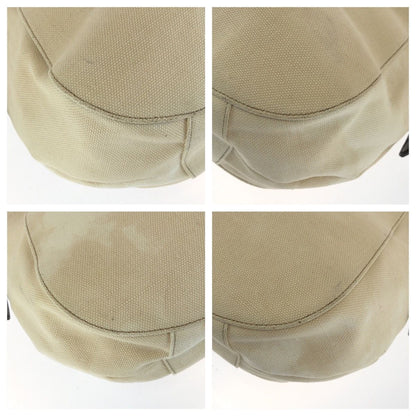Saint Laurent Vintage Rive Gauche Mombasa Ivory Canvas Leather Shoulder Bag — view 3