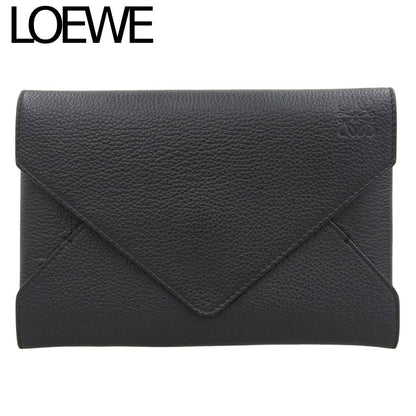 Loewe Anagram Logo Envelope Leather Pouch Mini Clutch