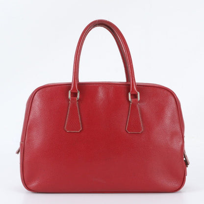 Prada Triangle Logo Leather Boston Bag Tote Carry — view 3