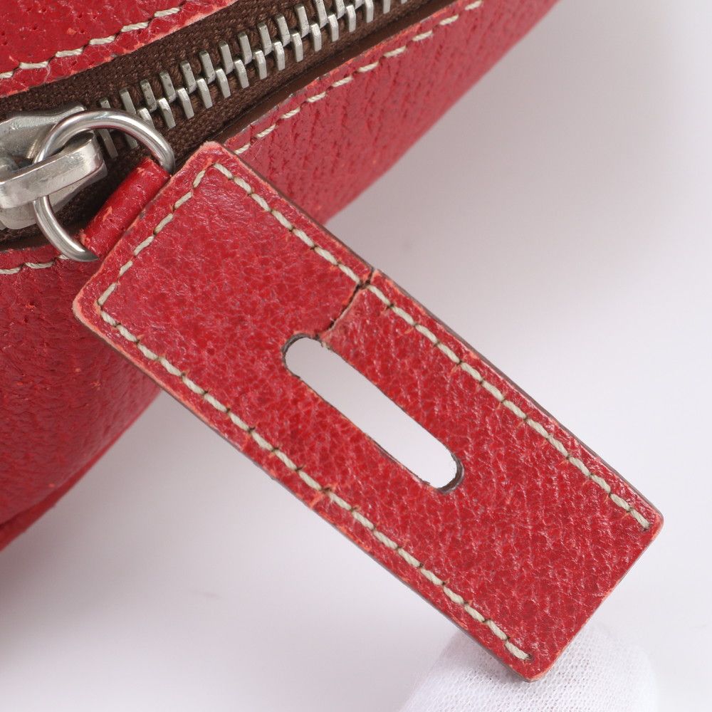 Prada Triangle Logo Leather Boston Bag Tote Carry — view 8